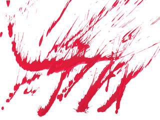 Blood drops and splatters on white background. Vector illustration