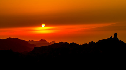 sunset on the Roque Nublo