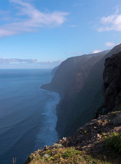 Fototapeta na wymiar Steilküste bei Ponta do Pargo im Westen von der Insel Madeira im Atlantischen Ozean