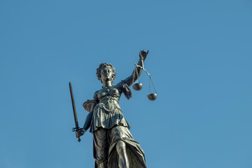 lady justice at the roemer square in Frankfurt