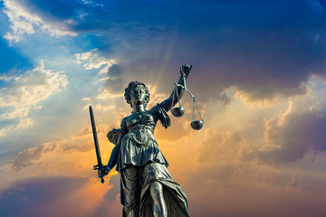 lady justice at the roemer square in Frankfurt