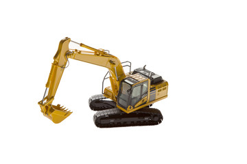 Yellow excavator heavy machinery