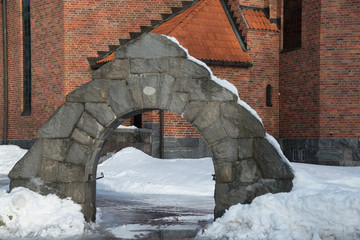 the winter in Lapland, Norrbotten, north of Sweden, the church of Burea