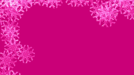 Abstract background with a variety of colorful snowflakes. Big and small.