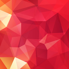 Fototapeta premium Geometric pattern, polygon triangles vector background in red  tone. Illustration pattern