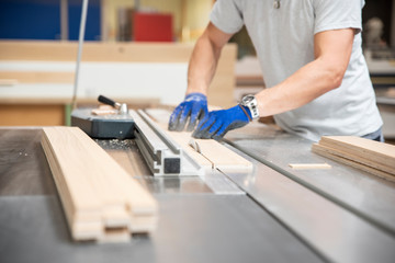 Carpenter work on wood plank