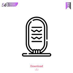 Outline cartouche icon isolated on white background. Line pictogram. Graphic design, mobile application, old Egypt icons, logo, user interface. Editable stroke. EPS10 format vector illustration