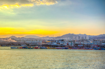 Sunset view of Eilat in Israel
