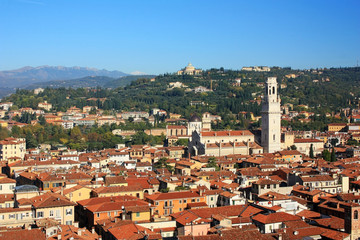 Fototapeta premium Panorama of the ancient city of Verona, Italy