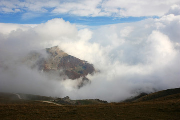 Clouds in the mountains