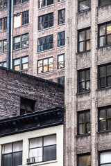 Cityscape of various buildings in New York City