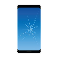 modern smartphone with broken display vector illustration EPS10