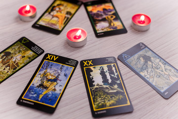 divination cards alignment for love romance and erotics with candles