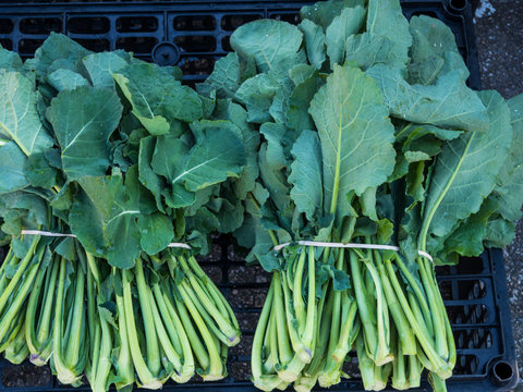 Greens in the street market