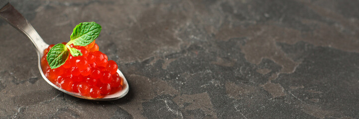 red caviar (sandwich with red snack - buffet) salmon fish, seafood. food background. top view