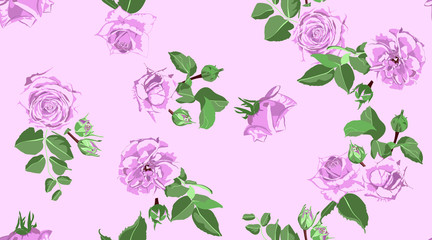 Roses Seamless Pattern for Wedding Decoration.