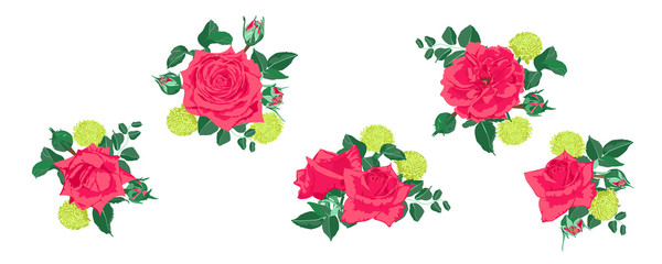 Wedding Card Invite Design, Vector Roses.