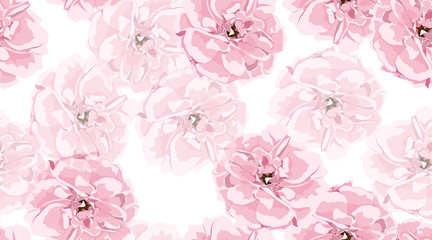 Fototapeta na wymiar Watercolor Roses, Floral Seamless Pattern.