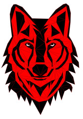 Geometric vector head of wolf drawn in line or triangle style, suitable for modern tattoo polygonal templates, icons or logo elements VECTOR EPS 10