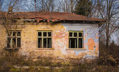 Fototapeta na wymiar Donje Kusonje, an abandoned village in Virovitica-Podravina County, Slavonia, eastern Croatia