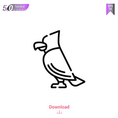 Outline eagle icon isolated on white background. Line pictogram. Graphic design, mobile application, old Egypt icons, logo, user interface. Editable stroke. EPS10 format vector illustration