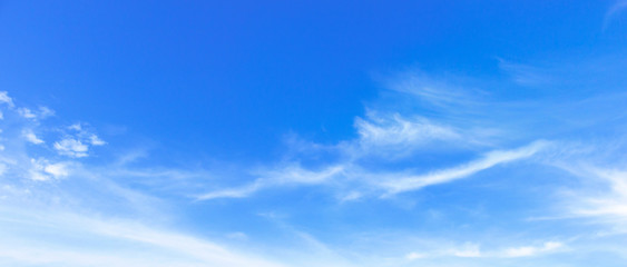 World Environment Day concept: white fluffy clouds in the blue sky