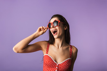 Beautiful brunette woman wearing lingerie