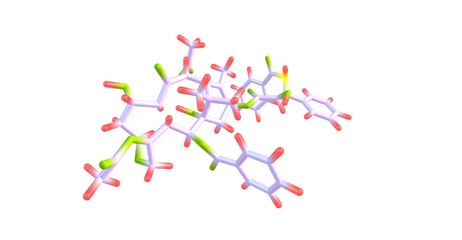 Paclitaxel molecular structure isolated on white