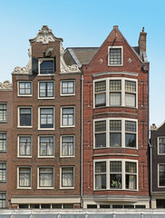 Fototapeta na wymiar Dutch architecture house facade in Amsterdam