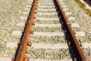 Closeup of a railway track