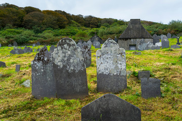 Knightstown Graveyard, Valentia Island, Iveragh Peninsula, County Kerry, Ireland, Europe