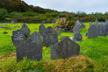 Knightstown Graveyard, Valentia Island, Iveragh Peninsula, County Kerry, Ireland, Europe