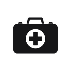 Medicine briefcase icon. First aid box icon