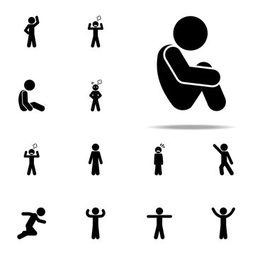 sitting, child, sad icon. child icons universal set for web and mobile