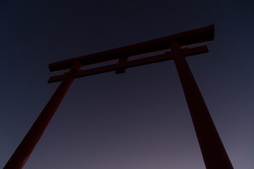 Torii and evening sky in JAPAN.