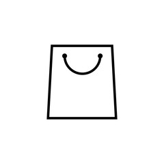 Shopping bag line icon, logo isolated on white background