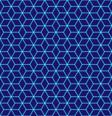 Fototapeta premium Seamless pattern of the hexagonal neon netting. Luminous particles. Futuristic texture. Geometric, modern, technology vector illustration background EPS 10 from the 70 80s style art line