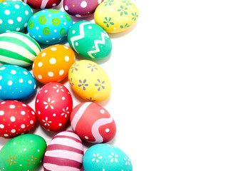 Fototapeta na wymiar Perfect colorful handmade easter eggs