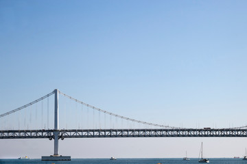 View of Gwangan Bridge in Busan, South Korea on a Clear Day