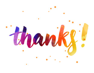 Thanks - handwritten calligraphy message