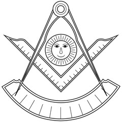 Masonic symbol of Past  Master for Blue Lodge Freemasonry
