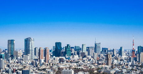 Obraz premium 東京 青空と都市風景