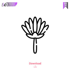 Outline lotus icon isolated on white background. Line pictogram. Graphic design, mobile application, old Egypt icons, logo, user interface. Editable stroke. EPS10 format vector illustration