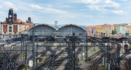 Fototapeta premium The main central railway station is the largest and most important railway junction of Prague and the whole of the Czech Republic. It is located in the heart of the city.
