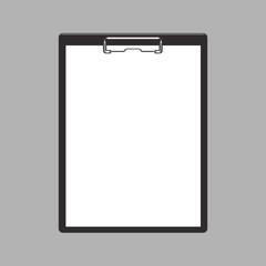 Blank empty clipboard mockup flat and solid color design. Illustrated vector - Vector