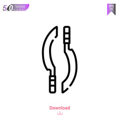 Outline swords icon isolated on white background. Line pictogram. Graphic design, mobile application, old Egypt icons, logo, user interface. Editable stroke. EPS10 format vector illustration