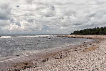 Strong wind on the Baltic coast