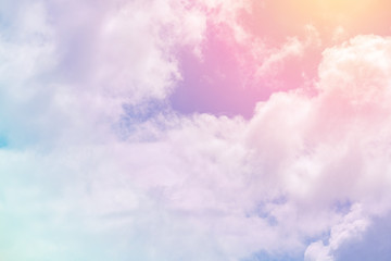 Plakat sun and cloud background with a pastel colored