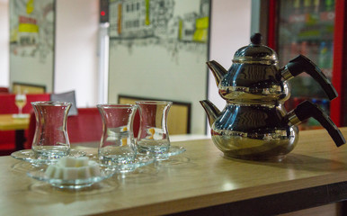 Turkish Tea Glasses And Tea Pots