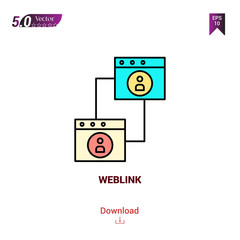 Outline WEBLINK icon isolated on white background. Line pictogram. Graphic design, mobile application, logo, user interface. Editable stroke. EPS10 format vector illustration